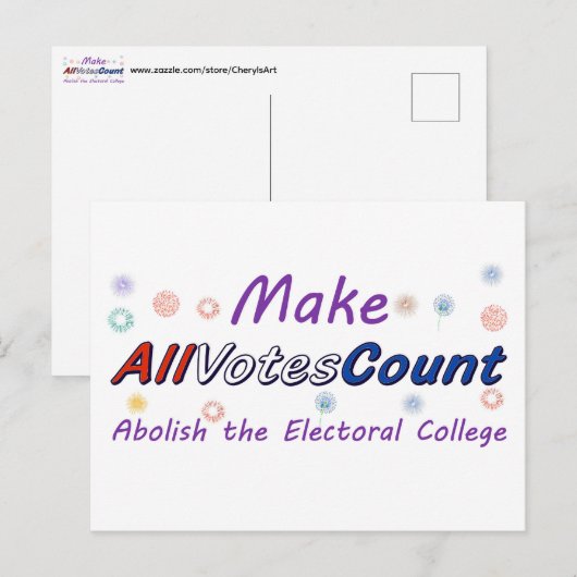Make All Votes Count Postkarten (Vorne/Hinten)