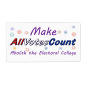 Make All Votes Count, Versandetiketten (Vorne)