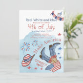 Make America Cowboy Wieder 4. Juli Party Einladung (Stehend Vorderseite)