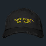 Make America Emo Again Embroidered Baseball Bestickte Baseballkappe<br><div class="desc">Make America Emo Again Embroidered Baseball Cap – Funny Patriotic Custom Hat for Men | USA American Flag Hat</div>