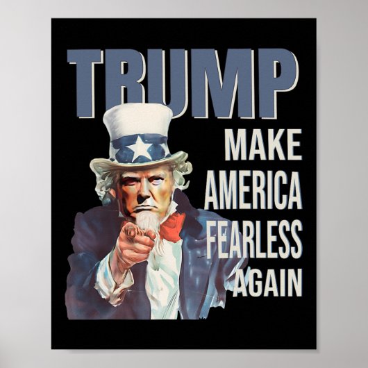 Make America Fearless Again Pro Trump Republikaner Poster (Vorne)
