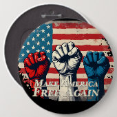 Make America Free Again Kunstwerk Button (Vorne & Hinten)