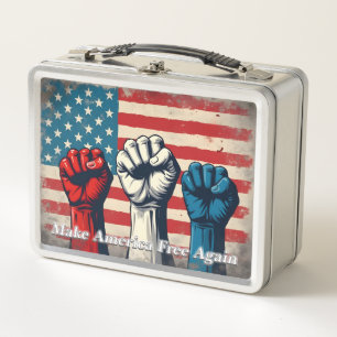 Make America Free Again Kunstwerk Metall Brotdose