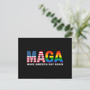 Make America Gay Again Gay Pride 2025 LGBTQ+  Postkarte