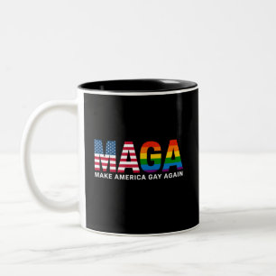 Make America Gay Again Gay Pride 2025 LGBTQ+  Zweifarbige Tasse