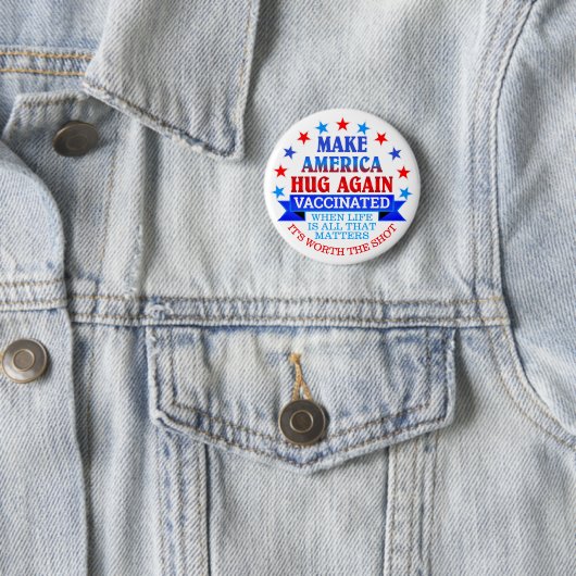 MAKE AMERICA HUG WIEDER | SCHALTFLÄCHE MIT IMPFSTO BUTTON (Beispiel)