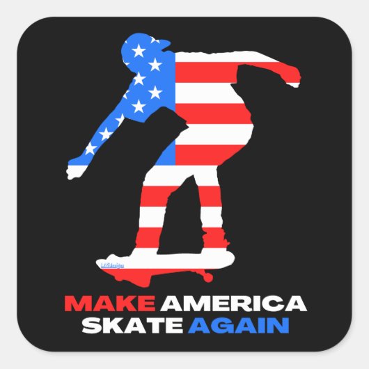 MAKE AMERICA SKATE WIEDER 50-50grind Edition Quadratischer Aufkleber (Vorderseite)