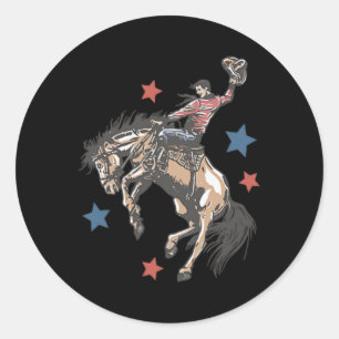 Make America Western Cowboy Again Retro 4. Juli Runder Aufkleber