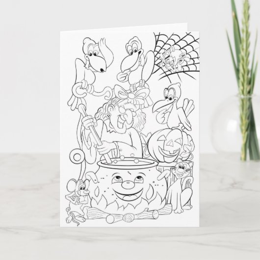 Make and color your own Halloween card Karte (Vorderseite)