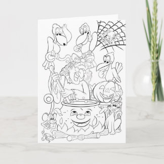 Make and color your own Halloween card Karte