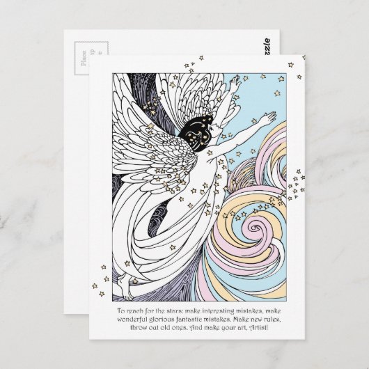 Make Art Angel Postkarte (Vorne/Hinten)