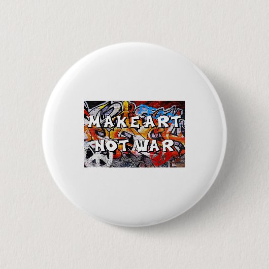 Make Art Not War Peace Graffiti Men Women Pro Button (Vorderseite)