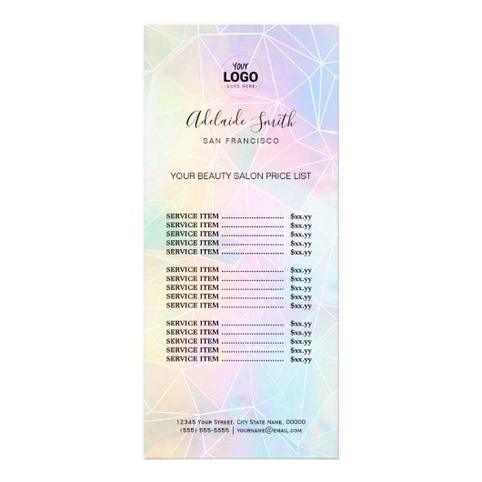 Make-Artist Imitate holografisch geometrisch Werbekarte (Vorne)