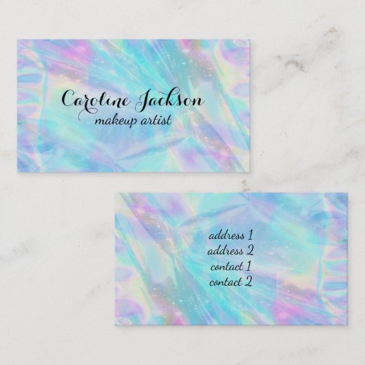 Make-Artist Imitats holografisch Visitenkarte (Vorne/Hinten)