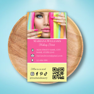 Make-Artist Social Media Foto qr Code farbig Visitenkarte