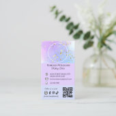 Make-Artist Social Media Foto qr Code lila Visitenkarte (Stehend Vorderseite)