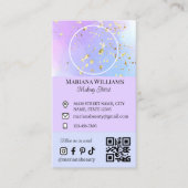 Make-Artist Social Media Foto qr Code lila Visitenkarte (Vorderseite)