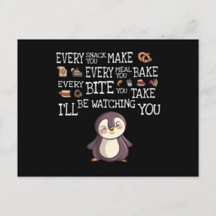 Make, Bake, Bite, nimm Pinguin Postkarte