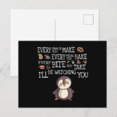 Make, Bake, Bite, nimm Pinguin Postkarte (Vorne/Hinten)