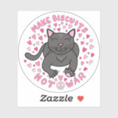 Make Biscuits, Not War Kitty Vinyl Sticker (Blatt)