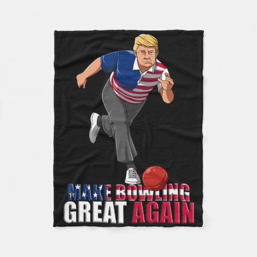 Make Bowling Great Again - Funny Trump Bowling Gif Fleecedecke (Vorderseite)
