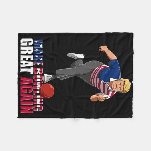 Make Bowling Great Again - Funny Trump Bowling Gif Fleecedecke (Vorderseite (Horizontal))