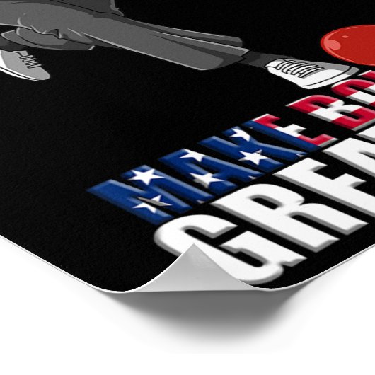 Make Bowling Great Again - Funny Trump Bowling Gif Poster (Ecke)