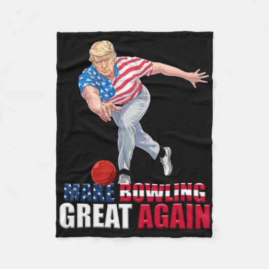 Make Bowling Great Again Lustig Trump Bowling Fleecedecke (Vorderseite)