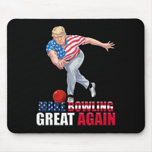 Make Bowling Great Again Lustig Trump Bowling  Mousepad (Vorne)