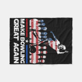 Make Bowling Great Again Lustig Trump Us Flag Bowl Fleecedecke (Vorderseite (Horizontal))