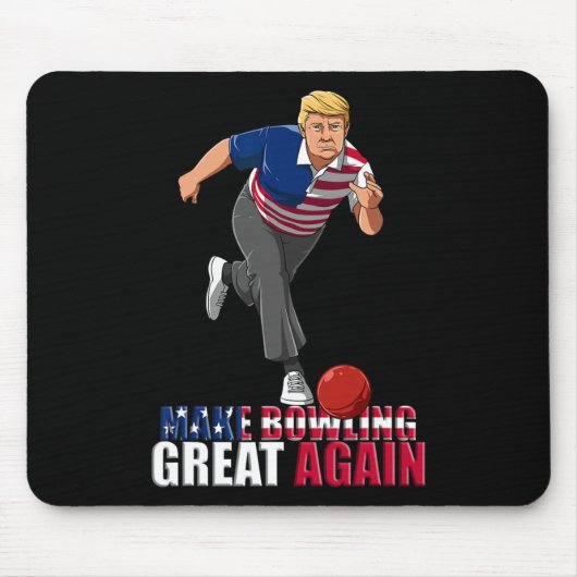 Make Bowling Great Again - Lustiges Trump Bowling Mousepad (Vorne)