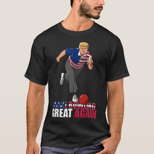 Make Bowling Great Again - Lustiges Trump Bowling T-Shirt (Vorderseite)