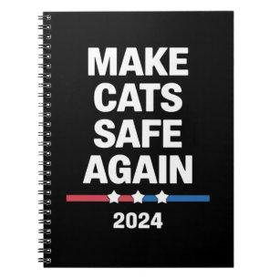 Make Cats Safe Again Lustig 2024 Präsident Notizblock