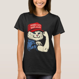 Make Cats Safe Again Rote Mütze Katzen Für Trump P T-Shirt