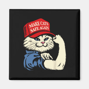 Make Cats Safe Again Rote Mützen Katzen Für Trump Magnet