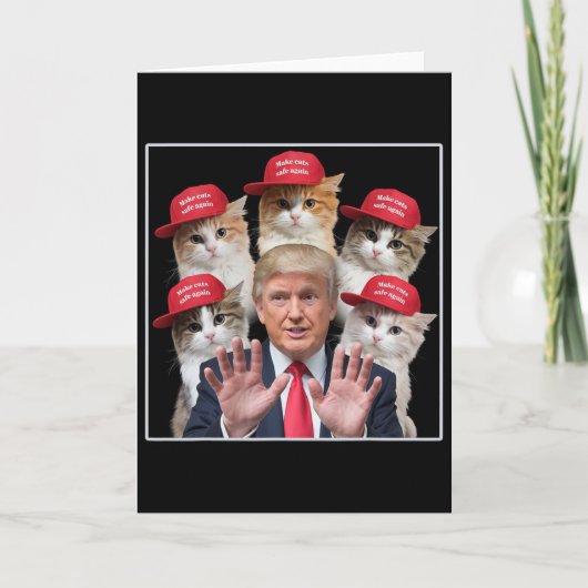Make Cats Safe Again Trump 2024 Rote Mütze Make Pe Karte (Vorderseite)