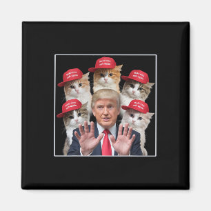 Make Cats Safe Again Trump 2024 Rote Mütze Make Pe Magnet