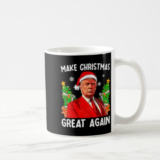 Make Christmas Great Again Funny Santa Trump 2024  Kaffeetasse (Rechts)