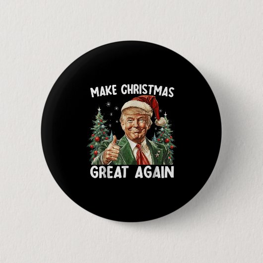Make Christmas Great Again Funny Santa Trump 2025  Button (Vorderseite)