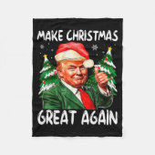 Make Christmas Great Again Funny Santa Trump 2025 Fleecedecke (Vorderseite)