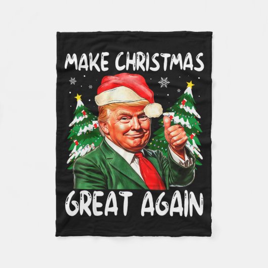 Make Christmas Great Again Funny Santa Trump 2025 Fleecedecke (Vorderseite)