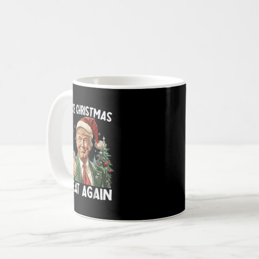 Make Christmas Great Again Funny Santa Trump 2025 Kaffeetasse (Vorderseite Links)