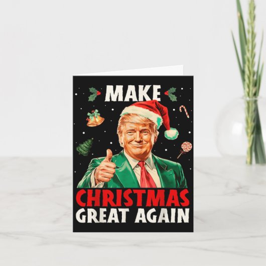 Make Christmas Great Again Funny Santa Trump 2025 Karte (Vorderseite)
