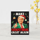 Make Christmas Great Again Funny Santa Trump 2025  Karte (Gelbe Blume)