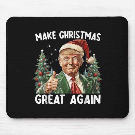 Make Christmas Great Again Funny Santa Trump 2025 Mousepad (Vorne)