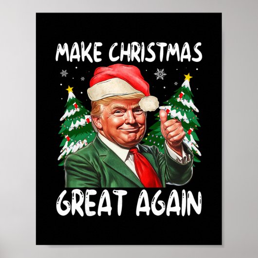 Make Christmas Great Again Funny Santa Trump 2025  Poster (Vorne)