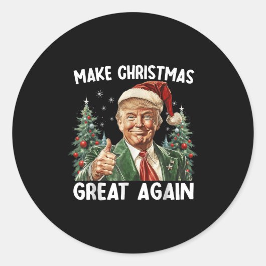 Make Christmas Great Again Funny Santa Trump 2025 Runder Aufkleber (Vorderseite)