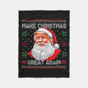 Make Christmas Great Again Lustiger Weihnachtsmann Fleecedecke