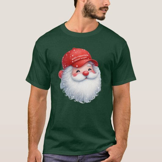 Make Christmas Great Again Maga GOP Santa T-Shirt (Vorderseite)