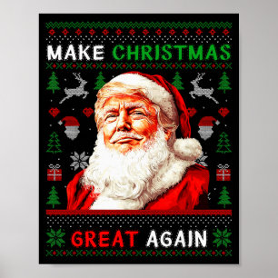 Make Christmas Great Again Santa Trump Hässliches Poster